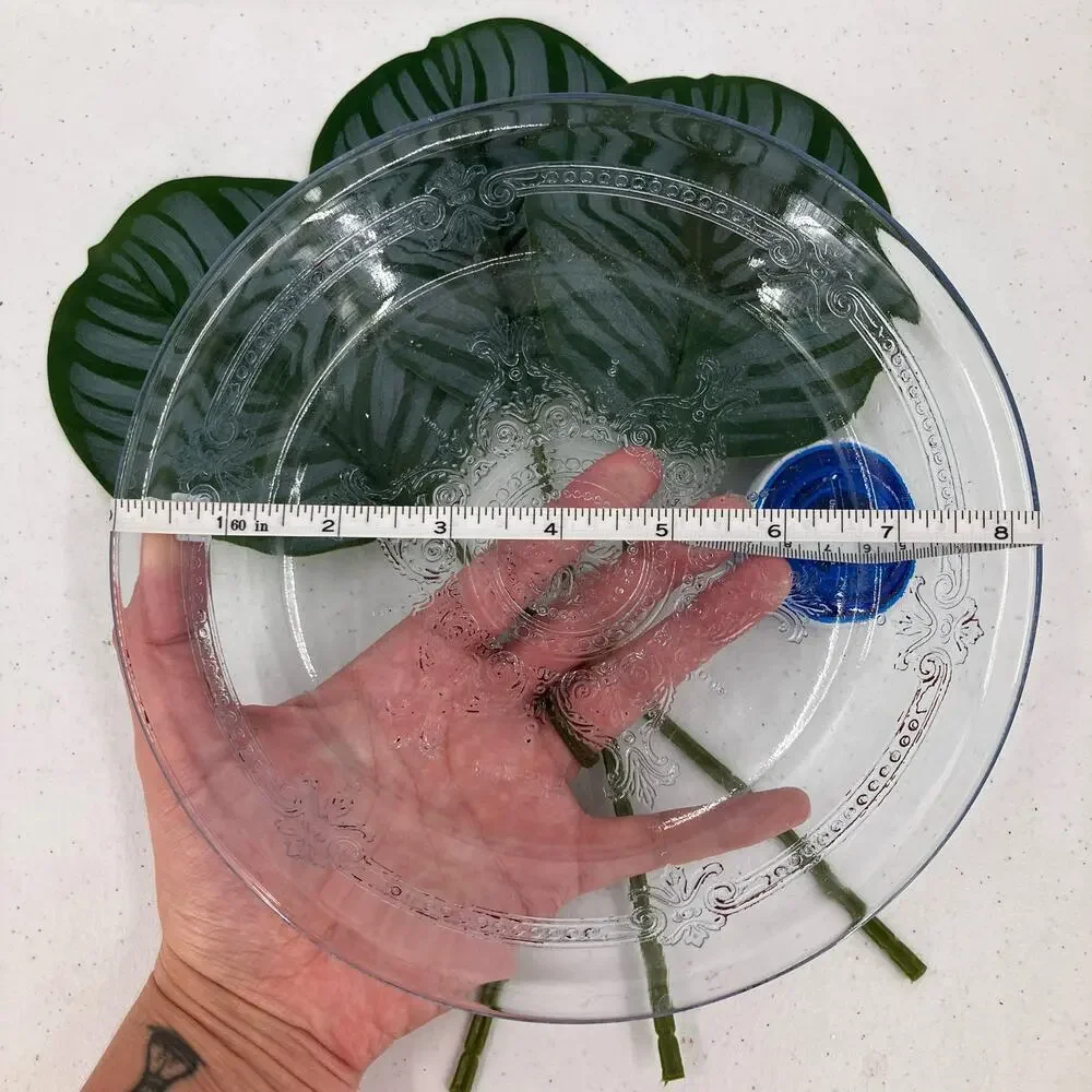 Vintage 1940s Fire King Sapphire Blue Tint Glass Philbe Mandala Pie Dish Plate